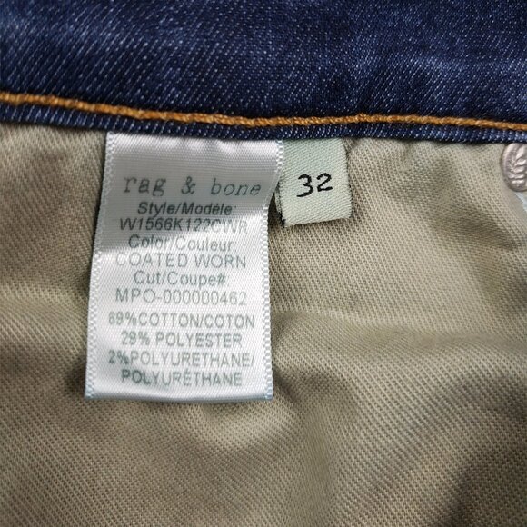 Rag & Bone High Rise Ankle Skinny Jeans Size 32 Dark Wash Stretch Denim - Picture 13 of 16